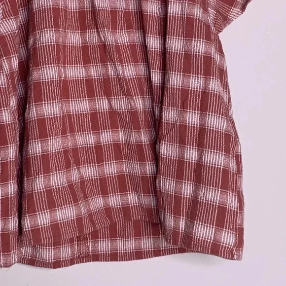 Madewell Plaid Gauze Flutter-Sleeve Top Size Small - Picture 4 of 8